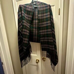 J. Crew Tartan Fringe Wrap